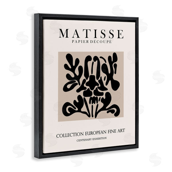 Stupell Industries Ros Ruseva | Abstract Contemporary Black Floral Design Matisse Typography Wall Art