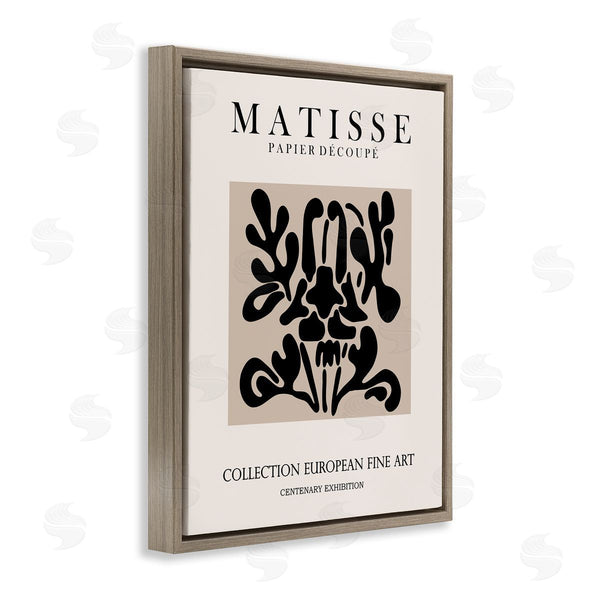 Stupell Industries Ros Ruseva | Abstract Contemporary Black Floral Design Matisse Typography Wall Art