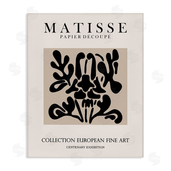 stupell industries Ros Ruseva | Abstract Contemporary Black Floral Design Matisse Typography Wall Art