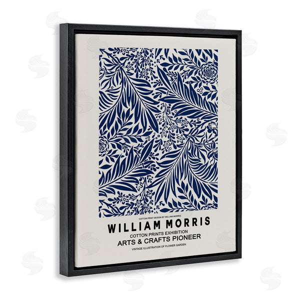 Stupell Industries Ros Ruseva | Blue Floral Leaves Botanical Pattern Exhibition Flyer Wall Art