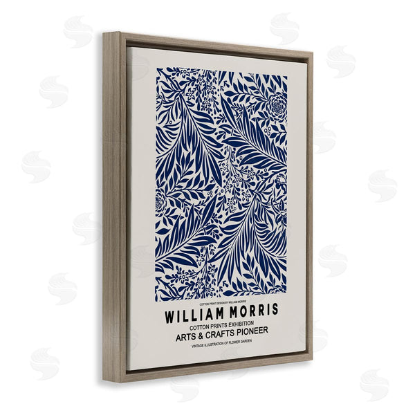 Stupell Industries Ros Ruseva | Blue Floral Leaves Botanical Pattern Exhibition Flyer Wall Art