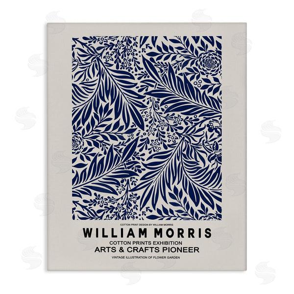 stupell industries Ros Ruseva | Blue Floral Leaves Botanical Pattern Exhibition Flyer Wall Art