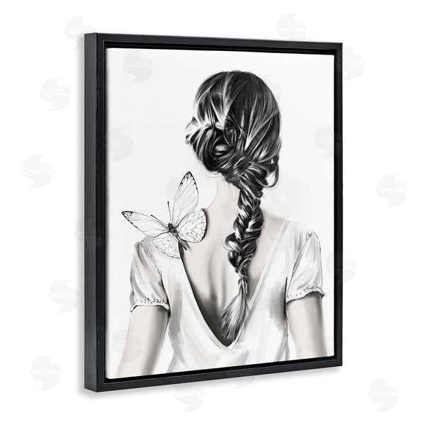 Stupell Industries Ros Ruseva | Butterfly On Girl's Back Wall Art