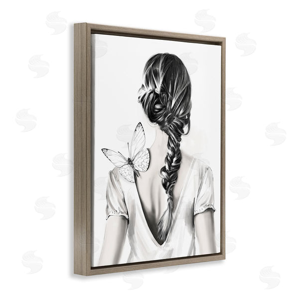 Stupell Industries Ros Ruseva | Butterfly On Girl's Back Wall Art