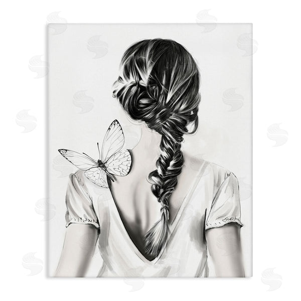 stupell industries Ros Ruseva | Butterfly on Girl's Back Wall Art