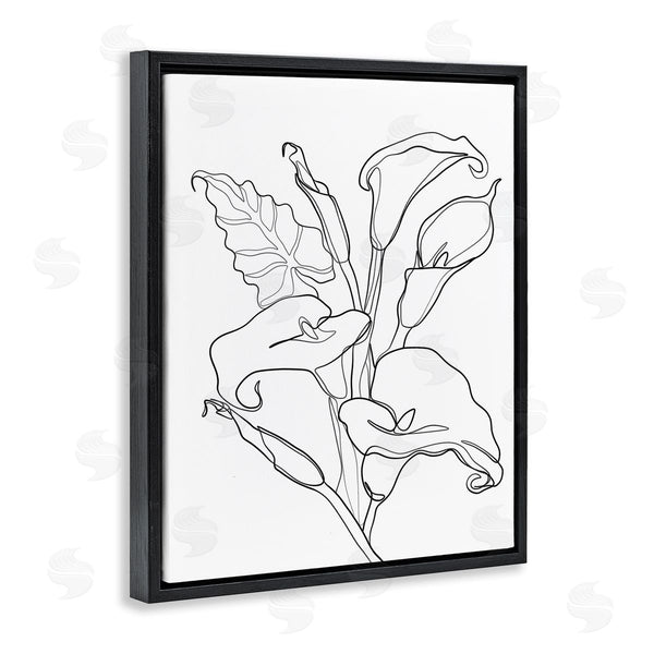 Stupell Industries Ros Ruseva | Calla Lily Floral Stem Modern Minimal Line Drawing Wall Art