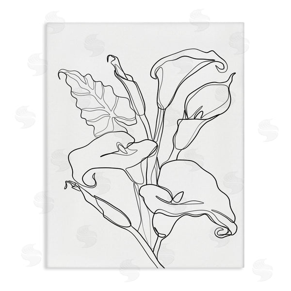 stupell industries Ros Ruseva | Calla Lily Floral Stem Modern Minimal Line Drawing Wall Art