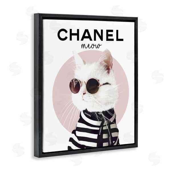 Stupell Industries Ros Ruseva | Chic Kitty Cat Meow Glam Fashion Pink Circle Wall Art