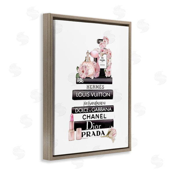 Stupell Industries Ros Ruseva | Chic Pink Cosmetic Fashion Books Wall Art