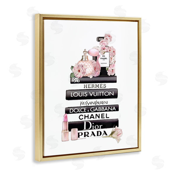 Stupell Industries Ros Ruseva | Chic Pink Cosmetic Fashion Books Wall Art