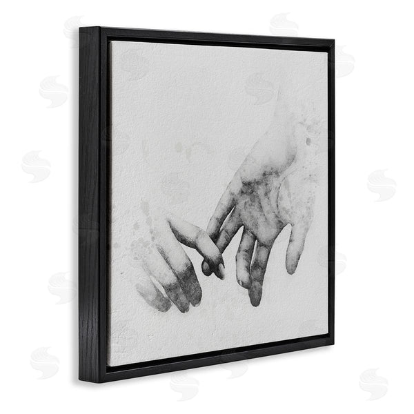 Stupell Industries Ros Ruseva | Classic Monochrome Gentle Holding Hands Couple Design Wall Art