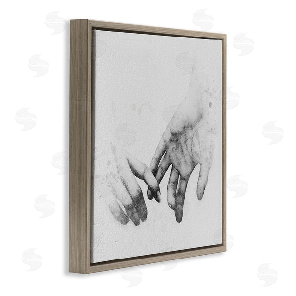 Stupell Industries Ros Ruseva | Classic Monochrome Gentle Holding Hands Couple Design Wall Art