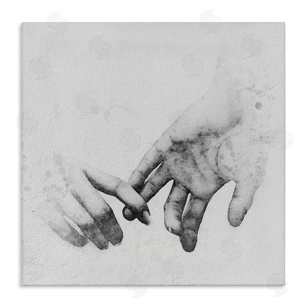 stupell industries Ros Ruseva | Classic Monochrome Gentle Holding Hands Couple Design Wall Art
