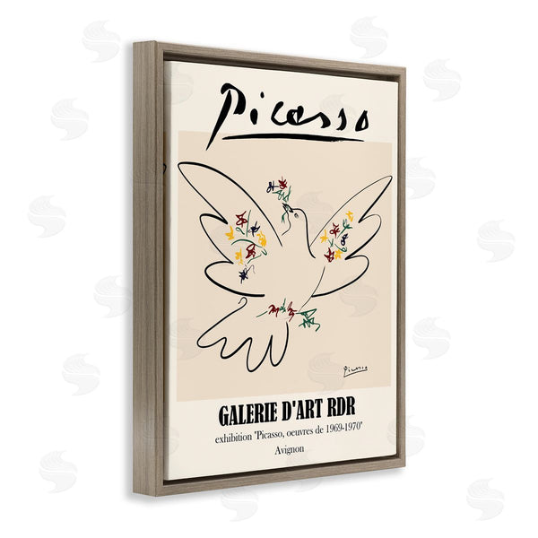 Stupell Industries Ros Ruseva | Classical Abstract Picasso Peace Dove Bird Linework Wall Art