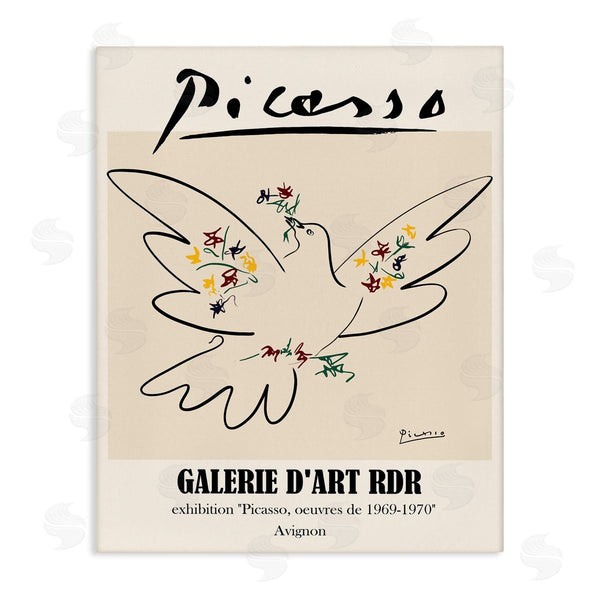 stupell industries Ros Ruseva | Classical Abstract Picasso Peace Dove Bird Linework Wall Art