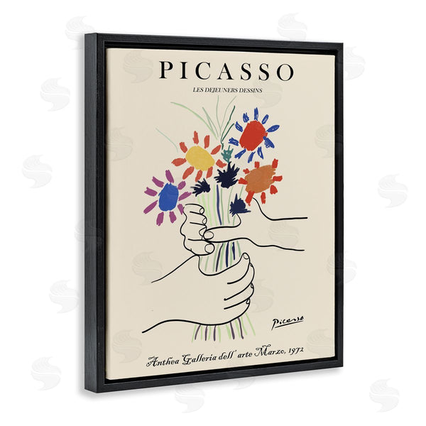 Stupell Industries Ros Ruseva | Classical Picasso Floral Painting Hands Holding Bouquet Wall Art