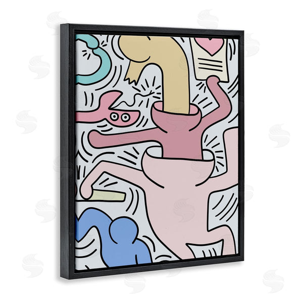 Stupell Industries Ros Ruseva | Contemporary People Patterned Heart Lines Pop Style Wall Art