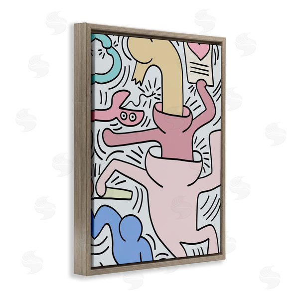 Stupell Industries Ros Ruseva | Contemporary People Patterned Heart Lines Pop Style Wall Art