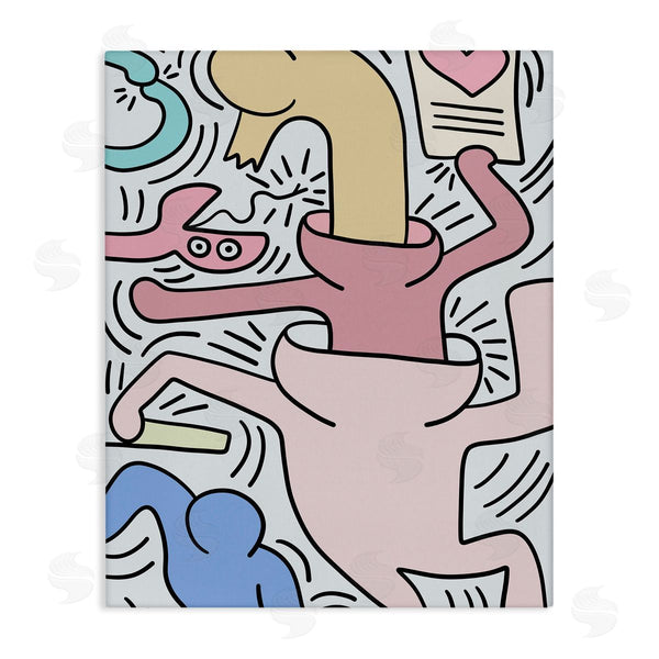 stupell industries Ros Ruseva | Contemporary People Patterned Heart Lines Pop Style Wall Art