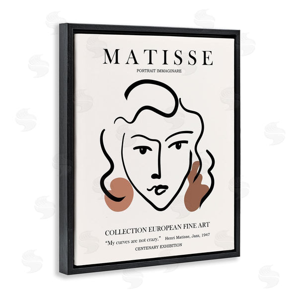 Stupell Industries Ros Ruseva | Curves Not Crazy Matisse Exhibition Woman Face Lines Wall Art