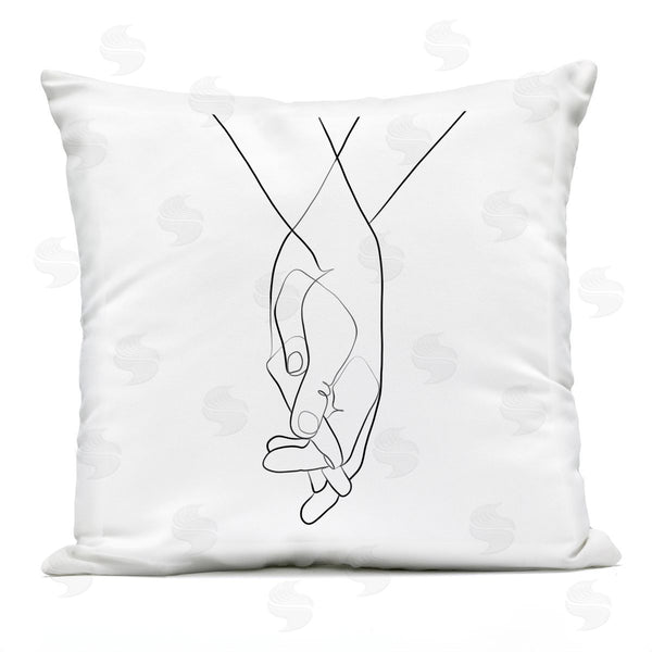 Stupell Industries Ros Ruseva | Hands Intertwined Linework Drawing Romantic Gesture Printed Throw Pillow