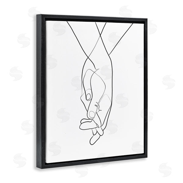 Stupell Industries Ros Ruseva | Hands Intertwined Romantic Gesture Minimal Linework Wall Art