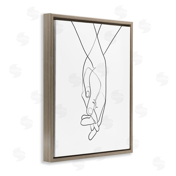 Stupell Industries Ros Ruseva | Hands Intertwined Romantic Gesture Minimal Linework Wall Art