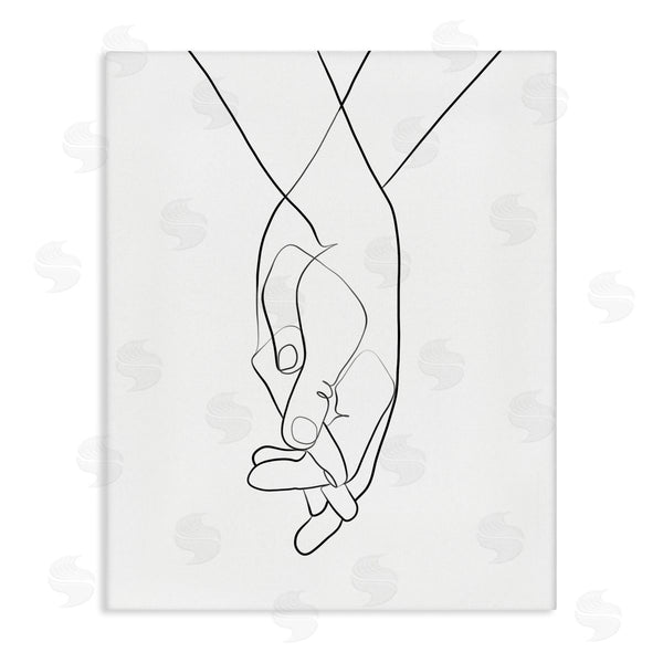 stupell industries Ros Ruseva | Hands Intertwined Romantic Gesture Minimal Linework Wall Art