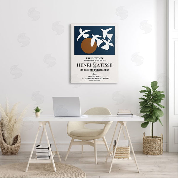 Stupell Industries Ros Ruseva | Historic Matisse Birds Flying Sun Collage Flyer Wall Art