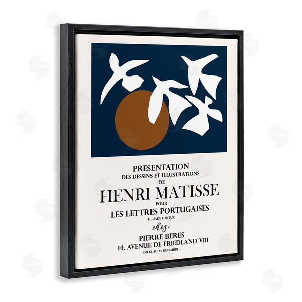 Stupell Industries Ros Ruseva | Historic Matisse Birds Flying Sun Collage Flyer Wall Art