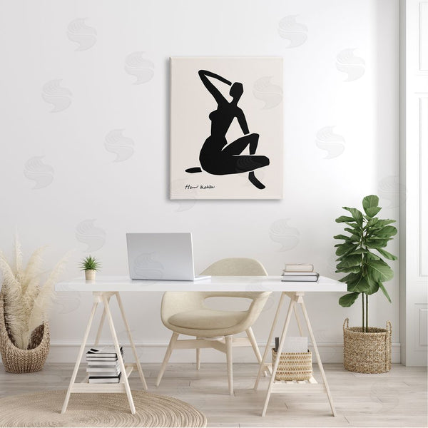 Stupell Industries Ros Ruseva | Historic Matisse Woman Sitting Minimal Silhouette Wall Art
