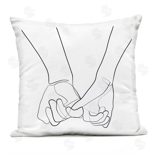 Stupell Industries Ros Ruseva | Holding Hands Line Drawing Printed Throw Pillow