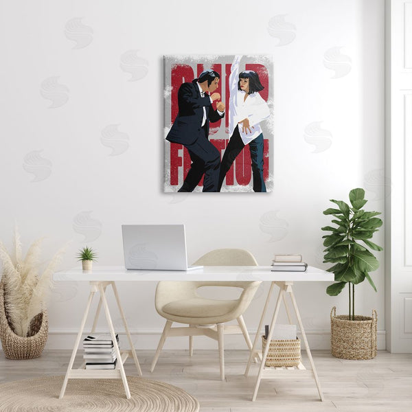 Stupell Industries Ros Ruseva | Iconic Dancing Movie Scene Famous Actors Red Title Wall Art