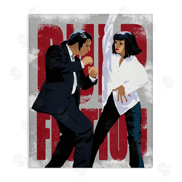 stupell industries Ros Ruseva | Iconic Dancing Movie Scene Famous Actors Red Title Wall Art