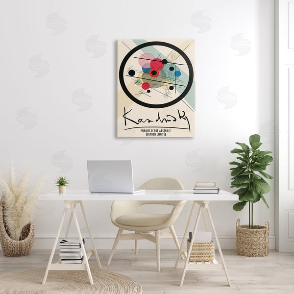 Stupell Industries Ros Ruseva | Kandinsky Traditional Abstract Layered Circles Patchwork Lines Wall Art