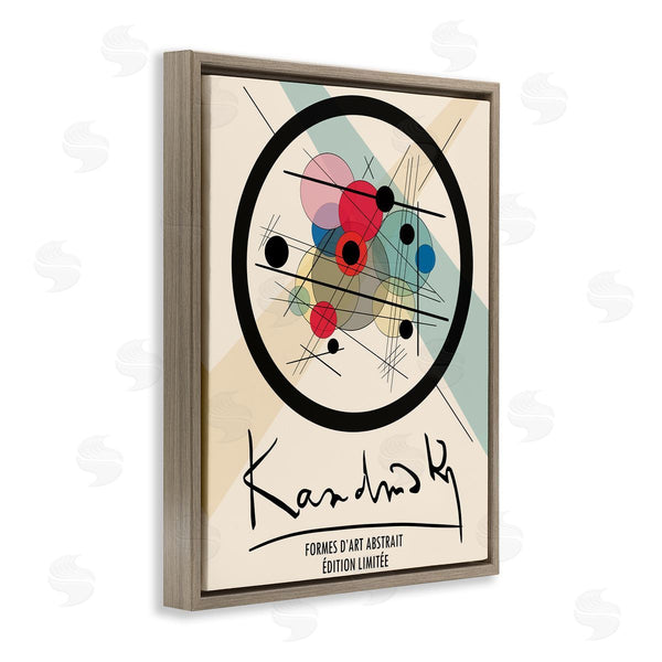 Stupell Industries Ros Ruseva | Kandinsky Traditional Abstract Layered Circles Patchwork Lines Wall Art