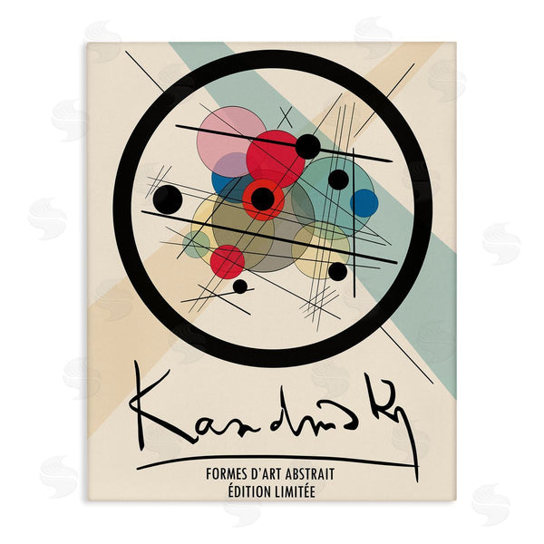 stupell industries Ros Ruseva | Kandinsky Traditional Abstract Layered Circles Patchwork Lines Wall Art