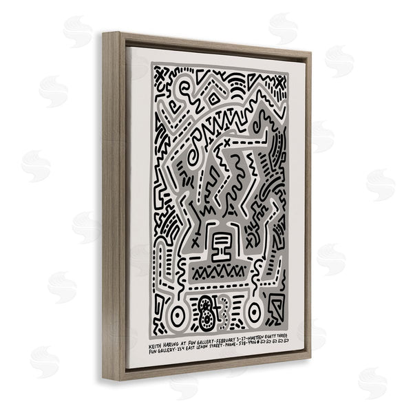 Stupell Industries Ros Ruseva | Keith Haring Monochrome Pop Style Squiggle Text Wall Art