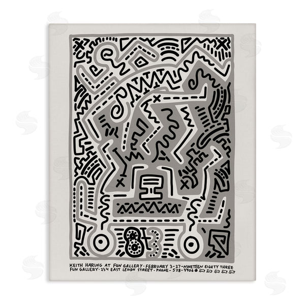 stupell industries Ros Ruseva | Keith Haring Monochrome Pop Style Squiggle Text Wall Art