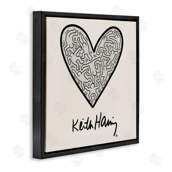 Stupell Industries Ros Ruseva | Keith Haring People Inside Heart Pattern Text Wall Art