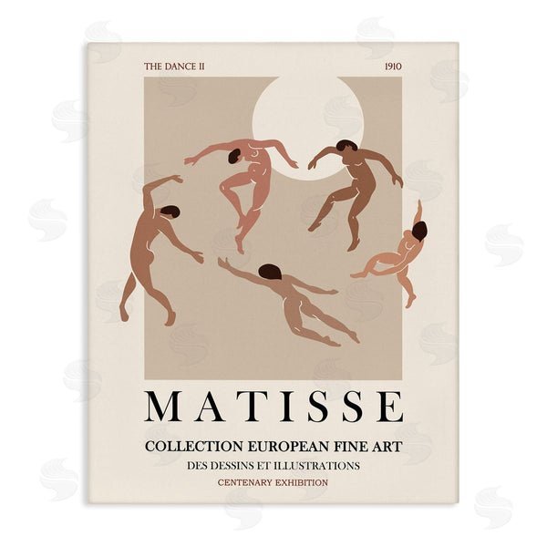 stupell industries Ros Ruseva | Matisse Text Dancing People Neutral Tones Flyer Wall Art