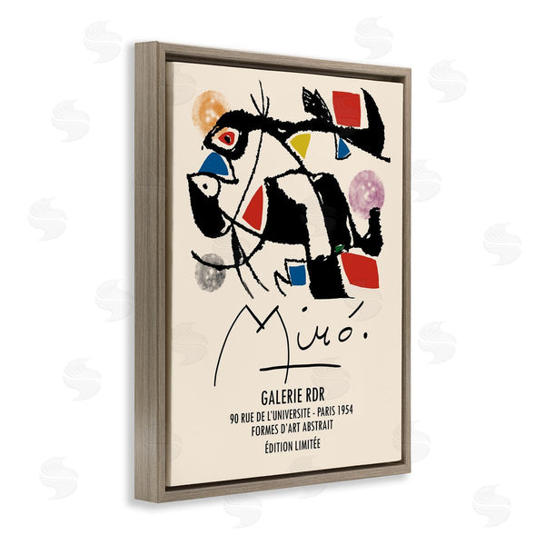 Stupell Industries Ros Ruseva | Miro Traditional Abstract Painter Geometric Design Blue Red Wall Art