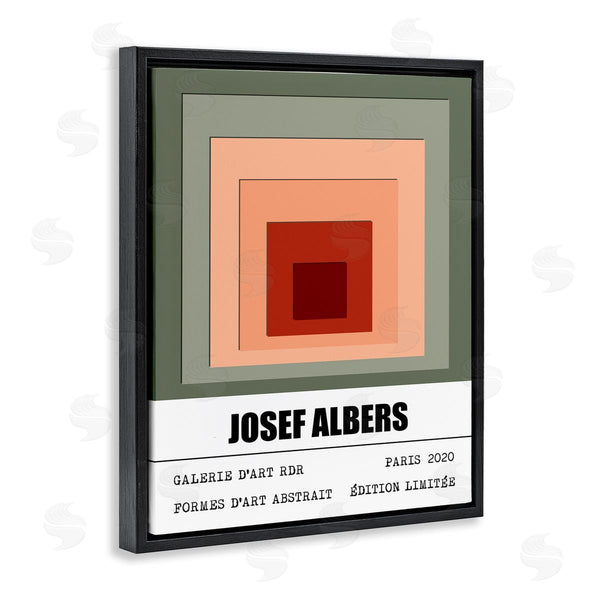 Stupell Industries Ros Ruseva | Modern Albers Abstraction Layered Squares Red Blush Green Wall Art