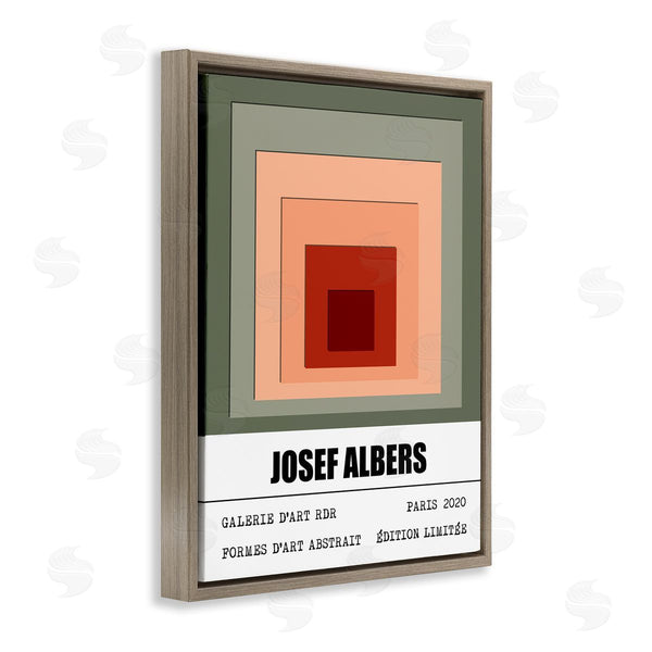 Stupell Industries Ros Ruseva | Modern Albers Abstraction Layered Squares Red Blush Green Wall Art