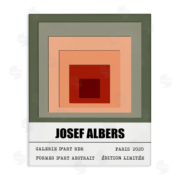 stupell industries Ros Ruseva | Modern Albers Abstraction Layered Squares Red Blush Green Wall Art