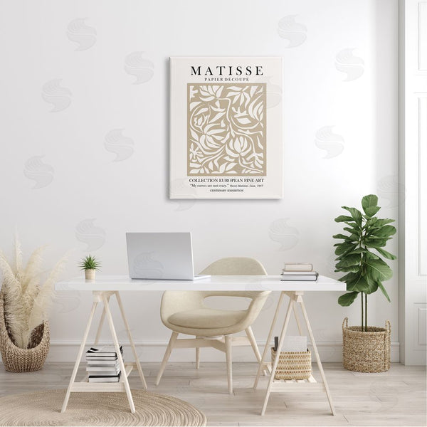 Stupell Industries Ros Ruseva | Neutral Floral Foliage Pattern Historical Exhibition Text Wall Art