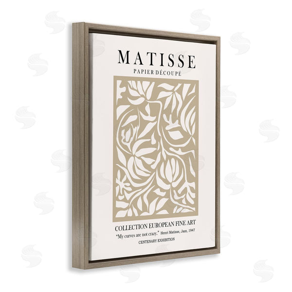 Stupell Industries Ros Ruseva | Neutral Floral Foliage Pattern Historical Exhibition Text Wall Art