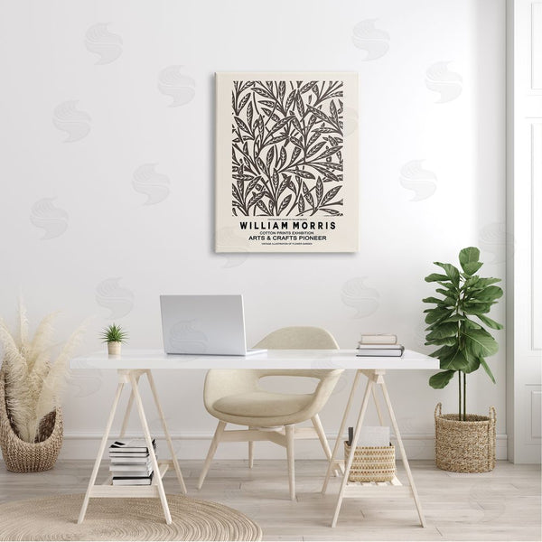 Stupell Industries Ros Ruseva | Neutral Plant Leaves Pattern Text Flyer Exhibition Wall Art