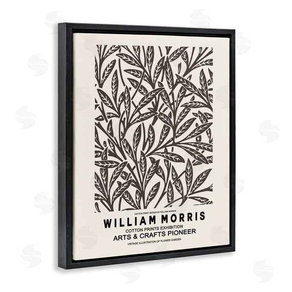 Stupell Industries Ros Ruseva | Neutral Plant Leaves Pattern Text Flyer Exhibition Wall Art