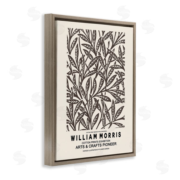 Stupell Industries Ros Ruseva | Neutral Plant Leaves Pattern Text Flyer Exhibition Wall Art